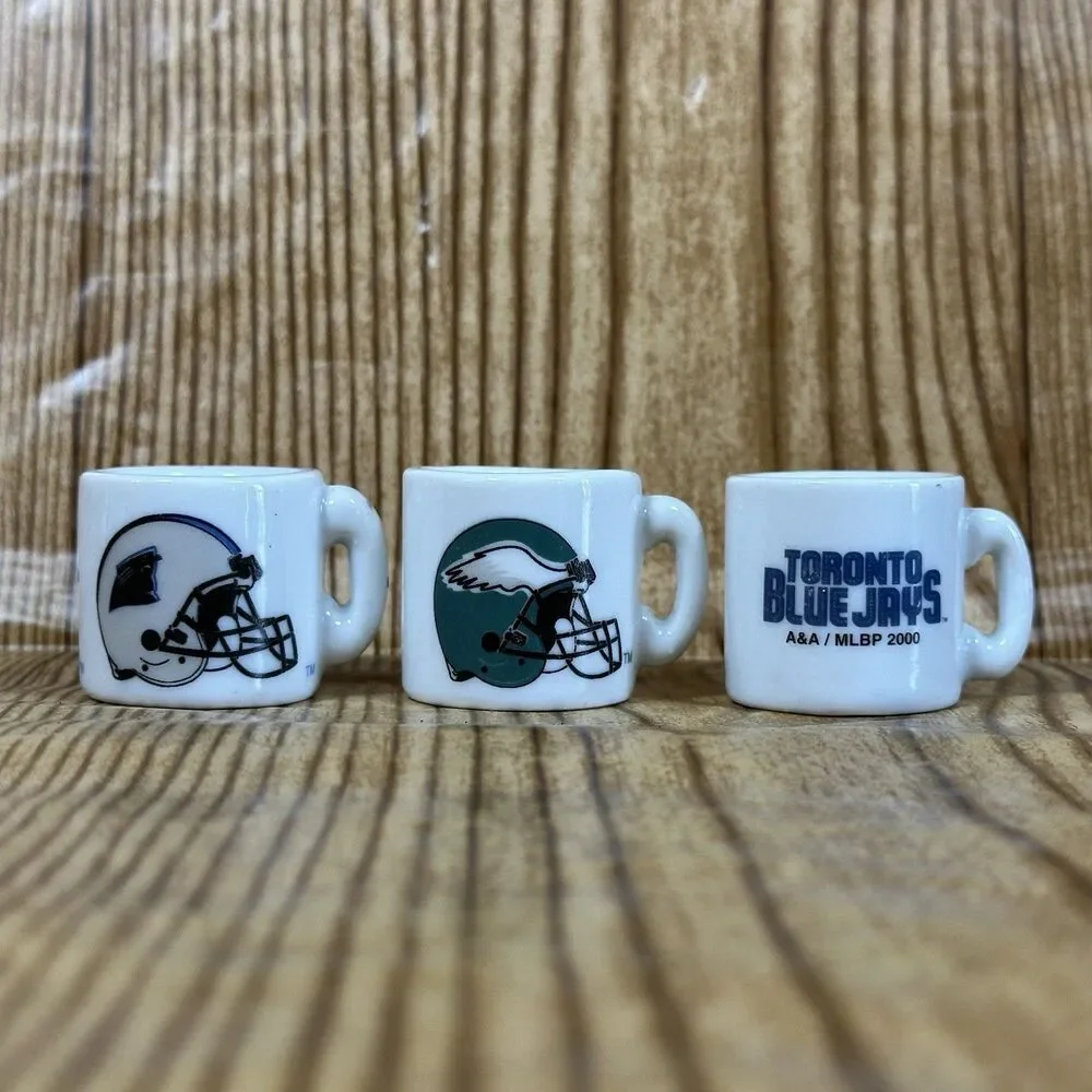 NFL Football Teams Mini Miniature Ceramic‎ Coffee Mugs Team Logo Cups Lot Of 9